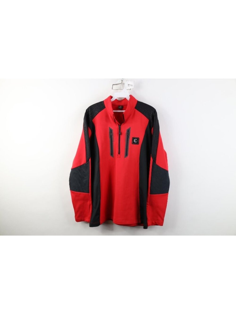 Echoroba Mens Large Reflective Gorpcore Hiking Trekking 1/4 Zip Jacket Top Red